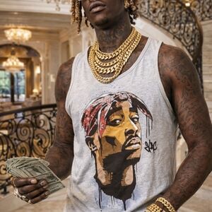 Tupac Shakur Graphic Print Tank‎ Top Size Small NWT 2Pac